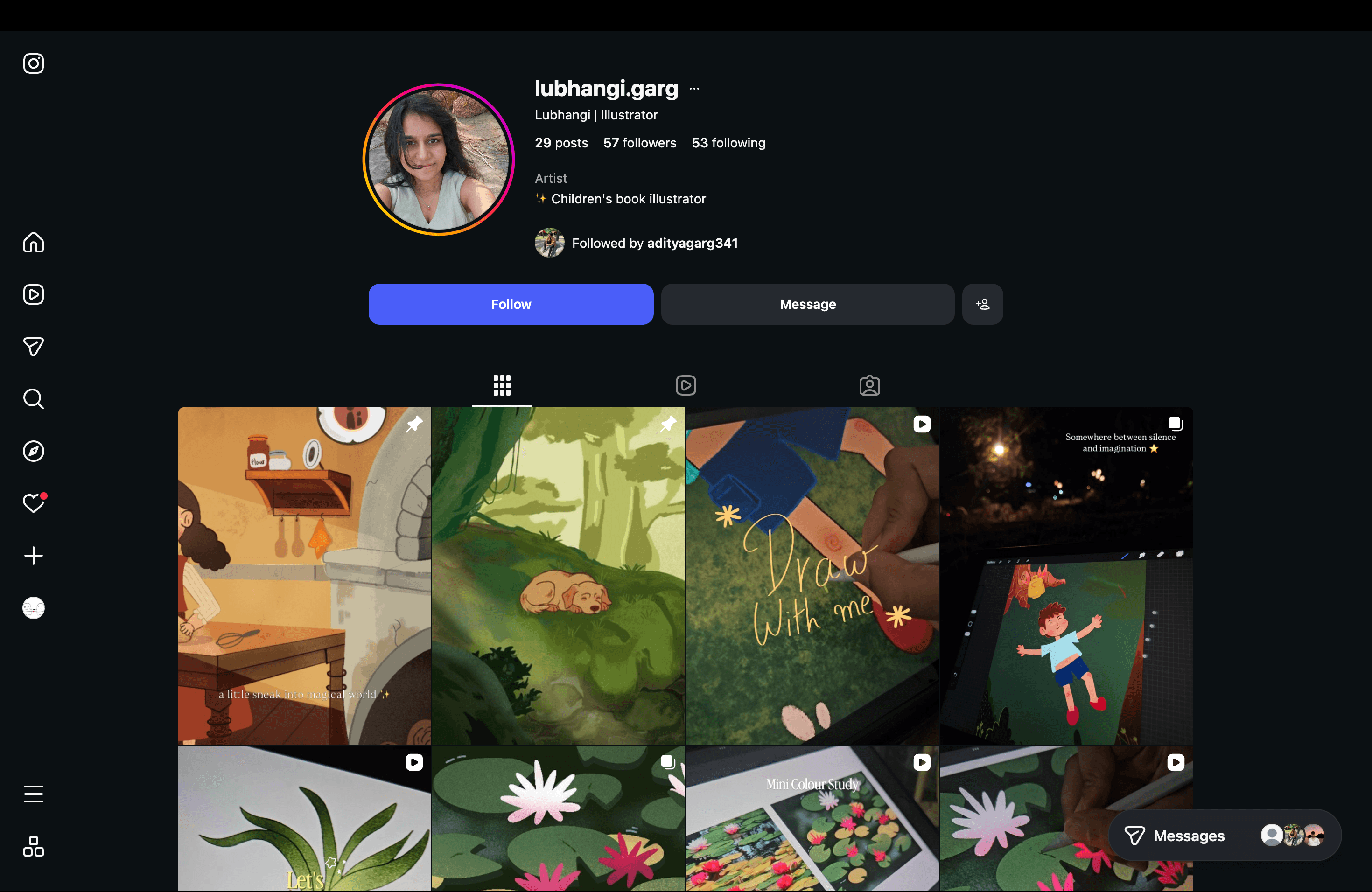 Instagram profile preview
